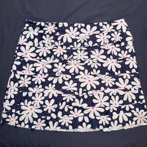 Lulu-B Navy and White Floral Mini Skort